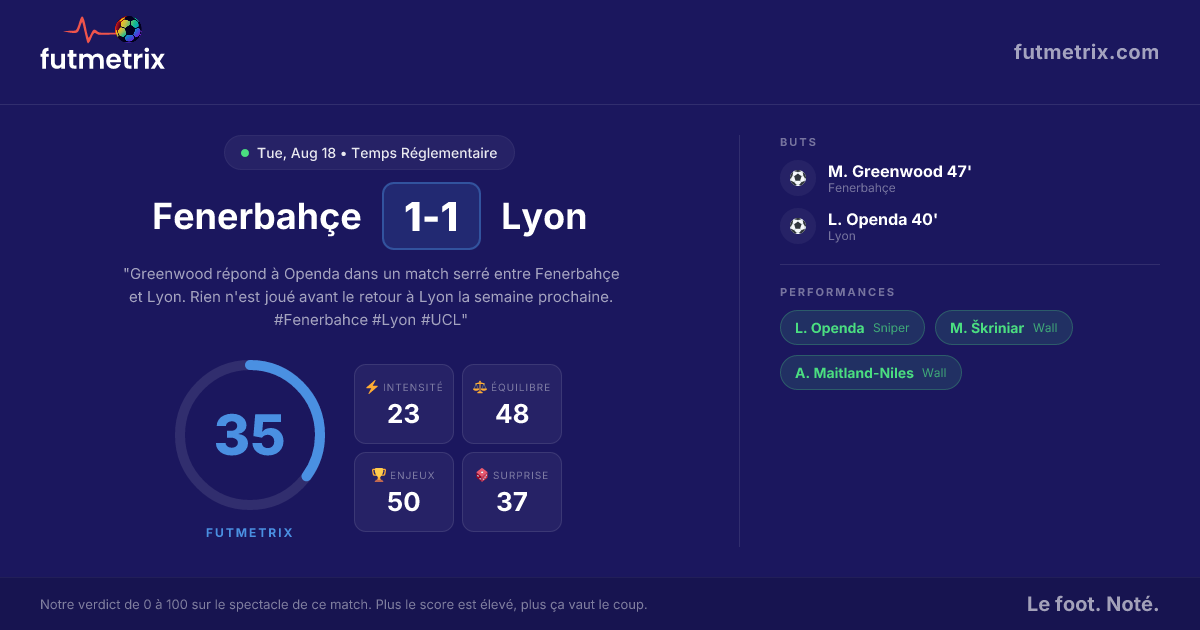 Fenerbah e 1 1 Lyon Match Nul Tout Reste Faire Compte Rendu fenerbah-e-1-1-lyon-match-nul-tout-reste-faire-compte-rendu